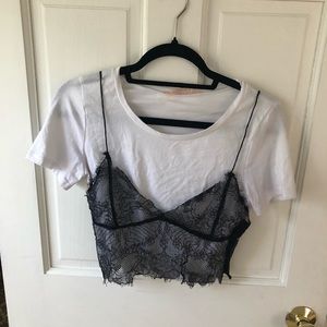 Attached 2 piece crop top